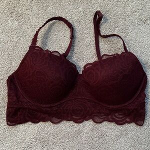 PINK Victoria's Secret Lace Bra in Deep Burgundy